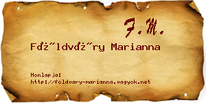 Földváry Marianna névjegykártya