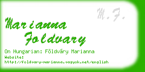 marianna foldvary business card